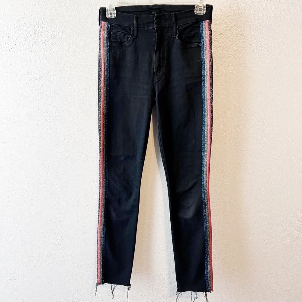 Mother denim high waisted Looker ankle fray jean size 24